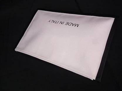 Celine Canvas And Leather Clutch Bag Second Bag Ladies White And Black Aw5609