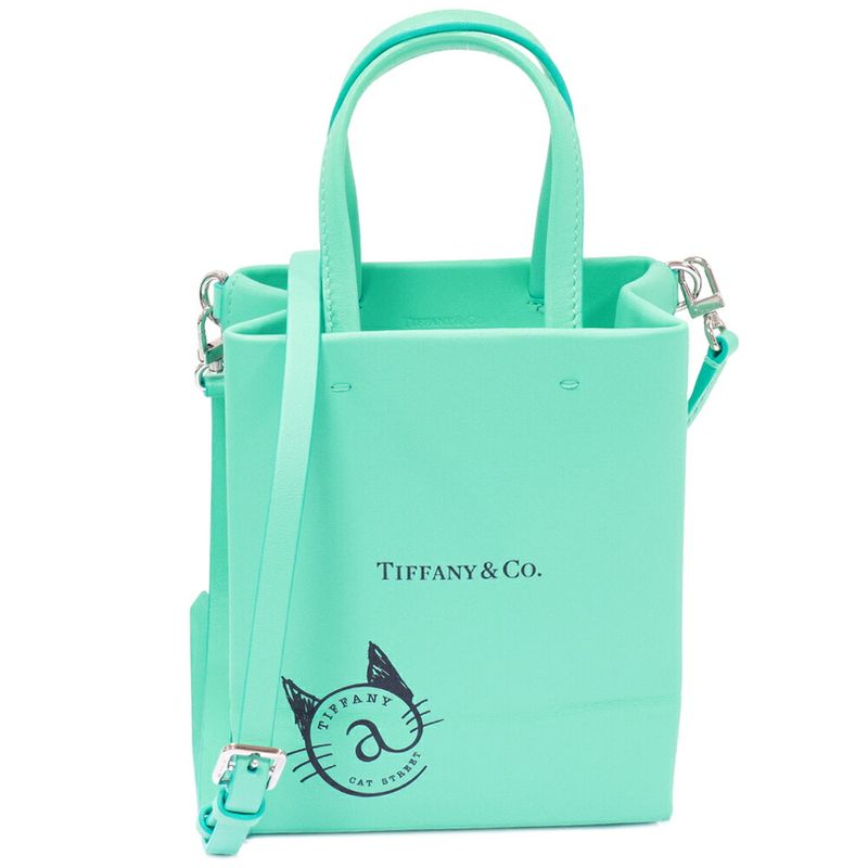 Tiffany & Co Handbag Shoulder Bag Cat Street Mini Shopping 2 Way Bag Calf