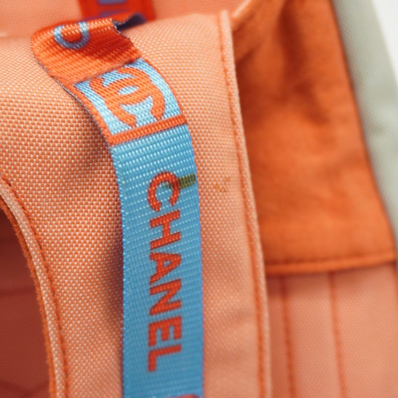 Chanel Backpack Daypack Sport Nylon Blue Red Silver Hardware Women