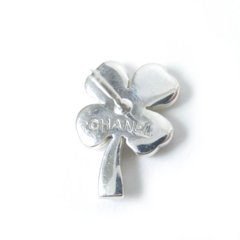 CHANEL Clover Back Logo Accessory Earrings (for Both Ears) Sv925 Silver Weight