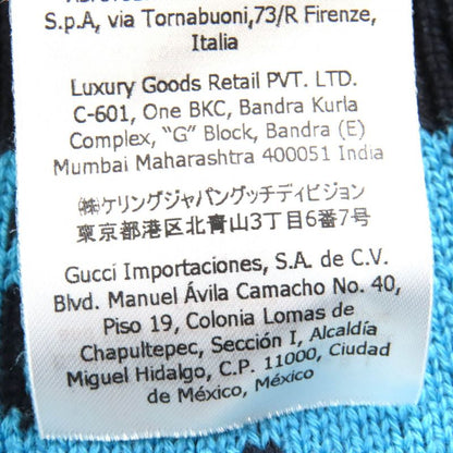 Gucci 2020 661156 Wool Cotton GG Pattern V-neck Logo Button Knit Cardigan Blue