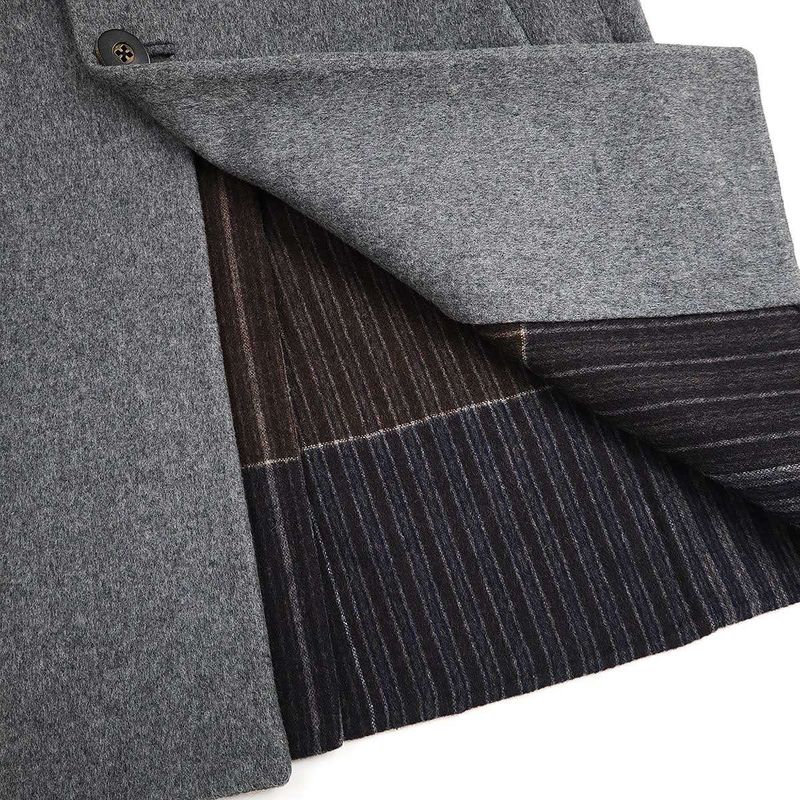 Louis Vuitton Mouton Boa Collar Wool Cashmere Coat H8c10euw3 Gray 46