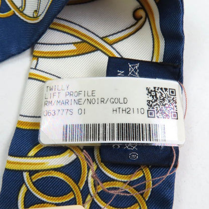 Hermes Twilly Lift Profile Lift Profile 100% Silk Marine/noir/gold Scarf With