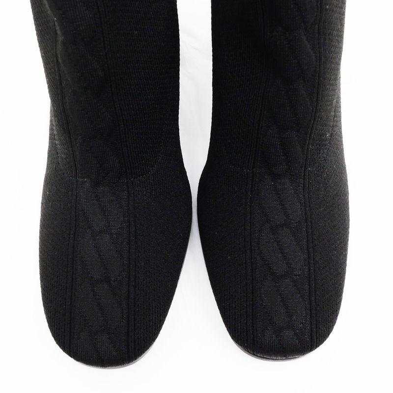 Hermes Jenna 90 Black Size 38 1 2 25cm (9.84in) Short Knit Boots