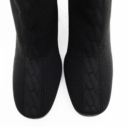 Hermes Jenna 90 Black Size 38 1 2 25cm (9.84in) Short Knit Boots