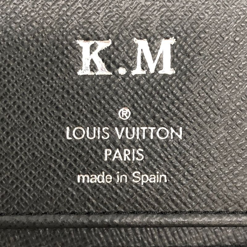 Louis Vuitton Zippy Wallet Vertical M30510 Long Wallet Black Taiga /leather