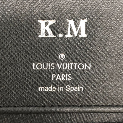 Louis Vuitton Zippy Wallet Vertical M30510 Long Wallet Black Taiga /leather