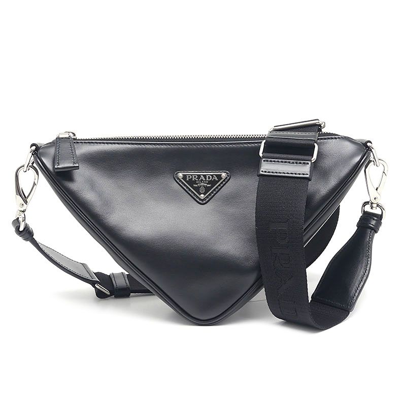 Prada Triangle Leather Shoulder Bag 2vh155 Black