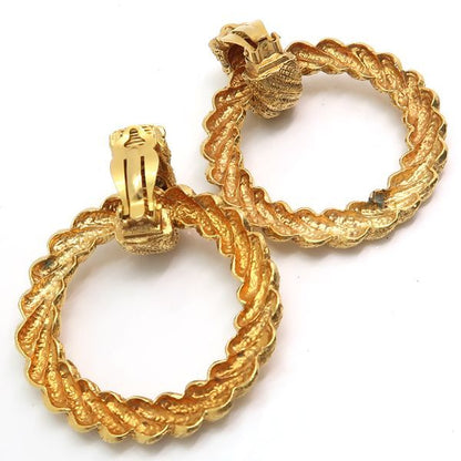 Chanel Earring GP Hoop Ring 25 2738 Vintage Large Removable 2WAY Chanel