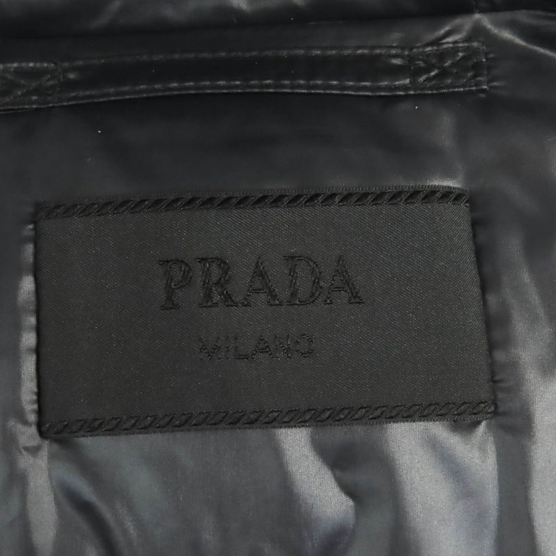 Prada 2020 Sga654 Triangle Logo Triangle Plate Hooded Down Jacket Black 52