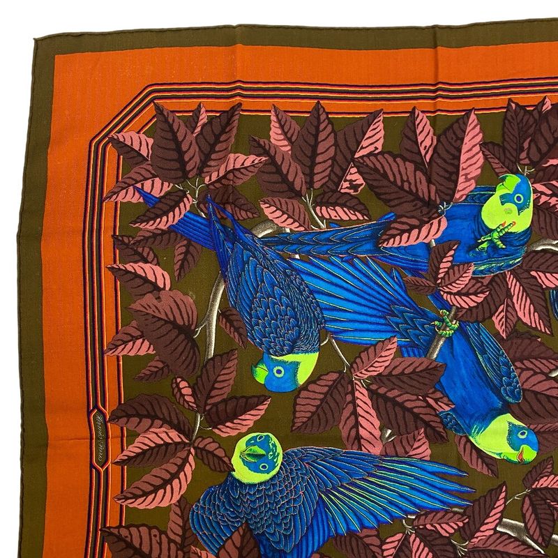 Hermes Carrégien 90 Les Perroquets Parrot Scarf Bag Brand Bag Handle Cover