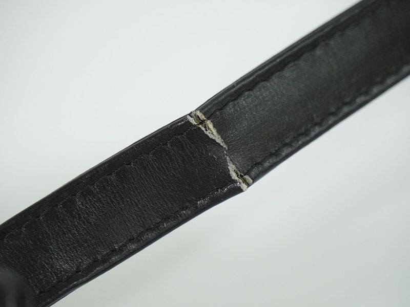 Authentic Celine Carriage Hardware Shoulder Bag Pochette Leather Black Bag