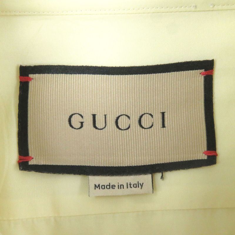 Gucci 659895 Logo Embroidery Long Sleeve Long Sleeve Shirt Light Yellow 15++