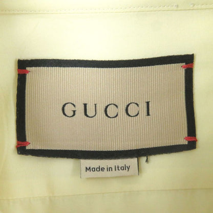 Gucci 659895 Logo Embroidery Long Sleeve Long Sleeve Shirt Light Yellow 15++