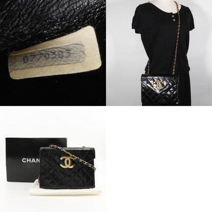 Chanel Chain Shoulder Decacoco Matelasse Vintage Enamel Black Ladies Shoulder