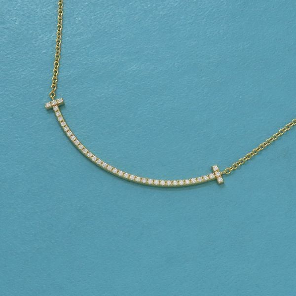 Tiffany & Co T-smile Diamond Necklace /small