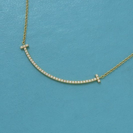 Tiffany & Co T-smile Diamond Necklace /small