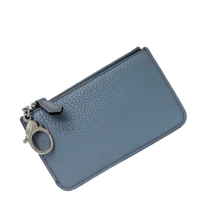 Fendi Key Case Coin Case Light Blue 8ap161 Excellent Condition