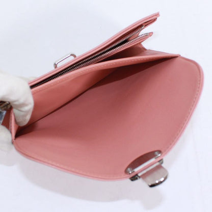 Louis Vuitton Portefeuille Amelia Mahina Leather Pink Wallet Silver M58157
