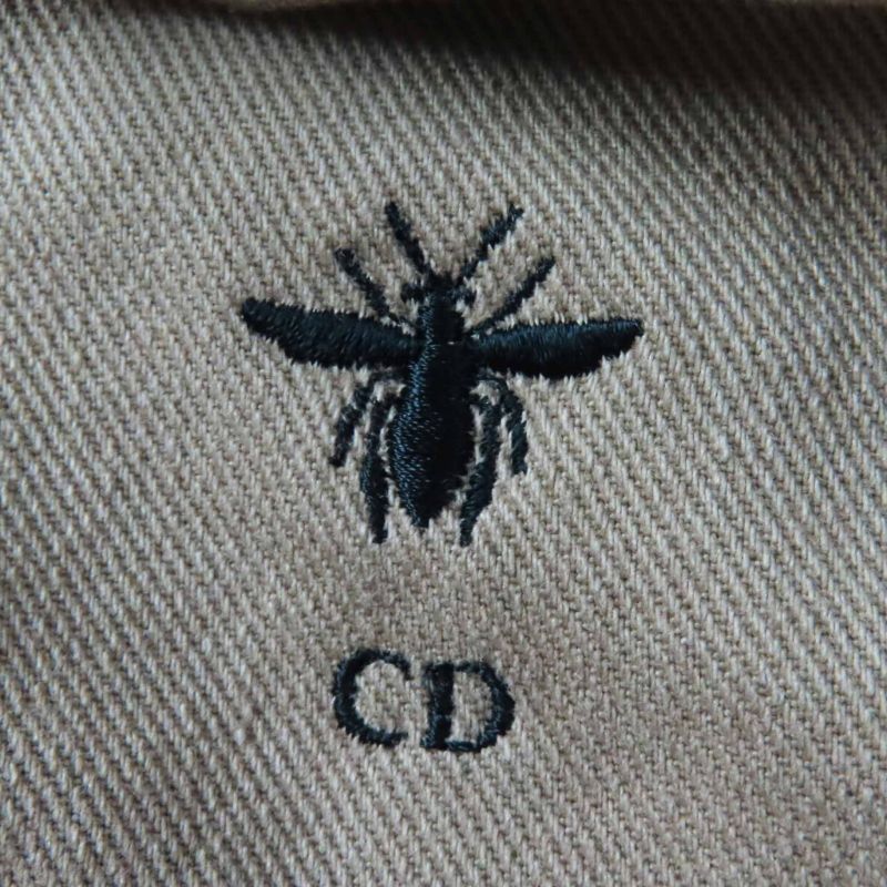 Christian DIOR 227c47a3347 BEE Embroidery Damaged Paint Design Military Jacket