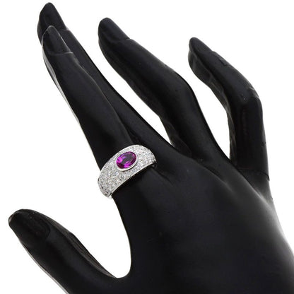 Bvlgari Bulgari Pink Sapphire Pavé Diamond Ring And Ring 18K White Gold Ladies