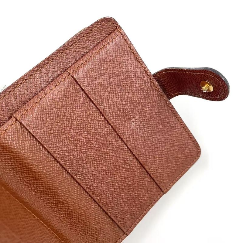 Louis Vuitton Compact Zip Monogram PVC Brown Bifold Wallet Gold M61667
