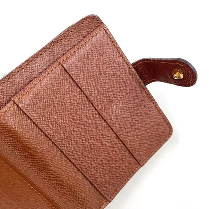 Louis Vuitton Compact Zip Monogram PVC Brown Bifold Wallet Gold M61667