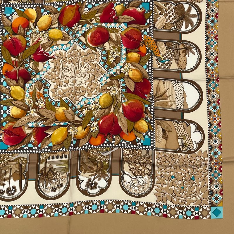 Hermes Carre 90 Les Jardins D' Andalousie Andalusian Gardens Scarf Multicolor