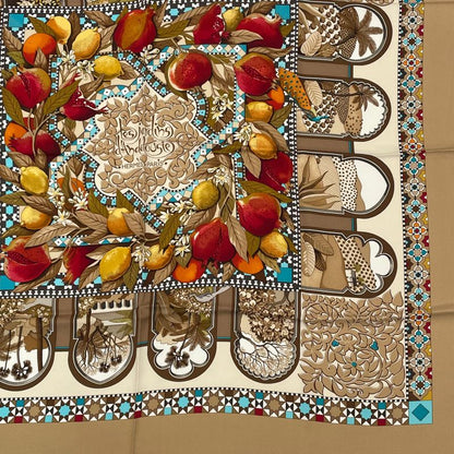 Hermes Carre 90 Les Jardins D' Andalousie Andalusian Gardens Scarf Multicolor