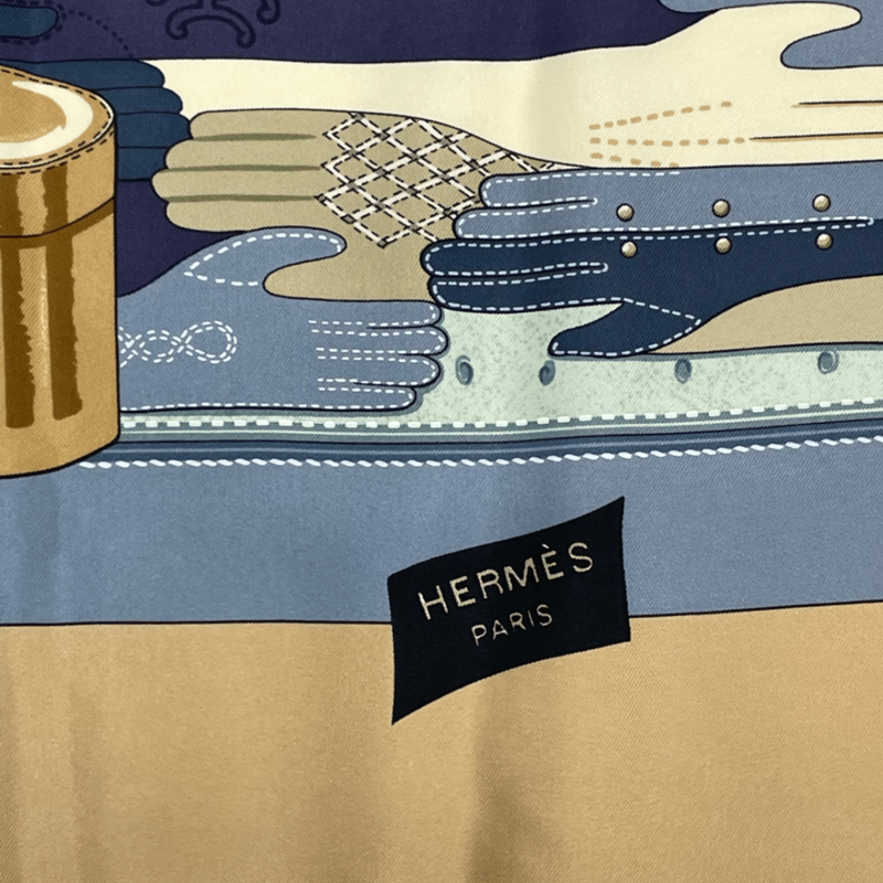 Hermes Scarf Carre 90 TOUT CUIR All Skin Silk Blawan