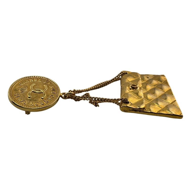 Chanel Matelasse 94P Coco Brooch Gold Ladies