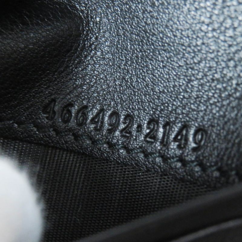 Gucci 466492 GG Marmont Patent Leather Bifold / Compact Wallet Black With Box