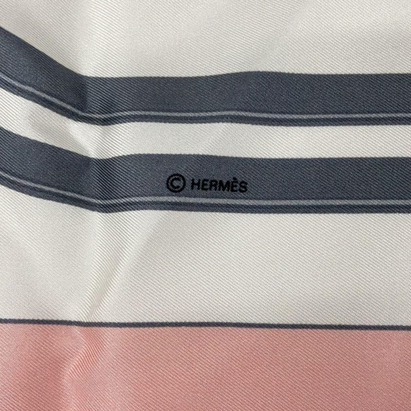 Hermes Scarf Carré 90 Light Pink Dark Gray And Gold Brides De GALA