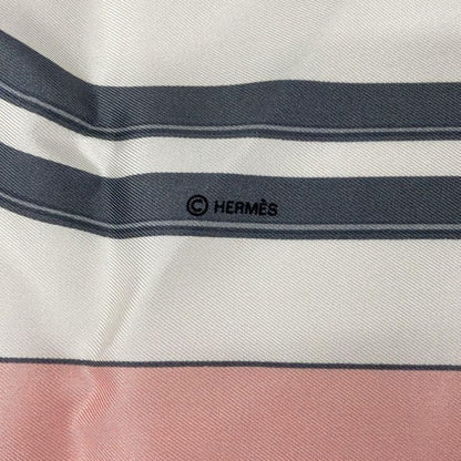 Hermes Scarf Carré 90 Light Pink Dark Gray And Gold Brides De GALA