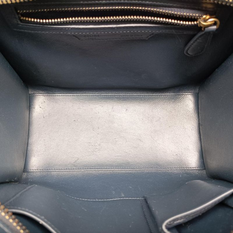 Celine Luggage Mini Shopper Orange X Black X Beige Leather S-cu-4124