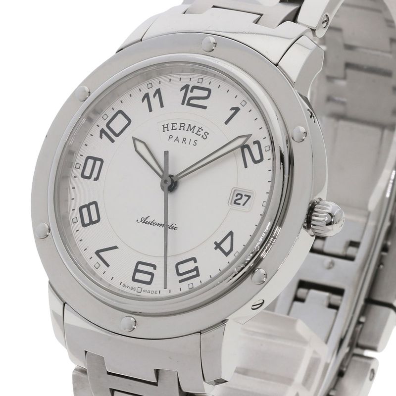 Hermes Cp2810 Clipper Classic Watch SS Men's