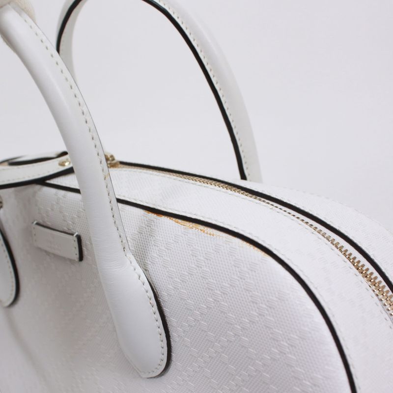 Gucci Bright Diamante 2way Leather White Handbag Gold 354332-001998