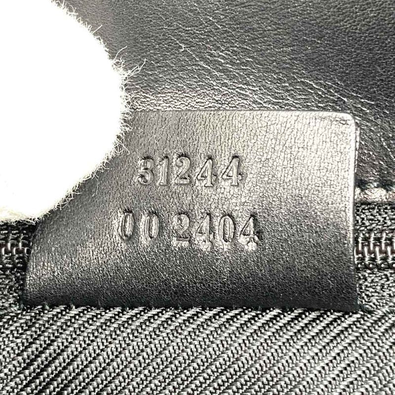 Gucci 31244 Handbag Tote Shoulder Bag GG Canvas Leather Black Women Men Fashion