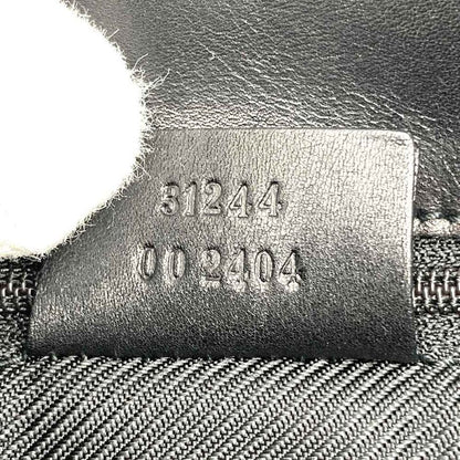 Gucci 31244 Handbag Tote Shoulder Bag GG Canvas Leather Black Women Men Fashion