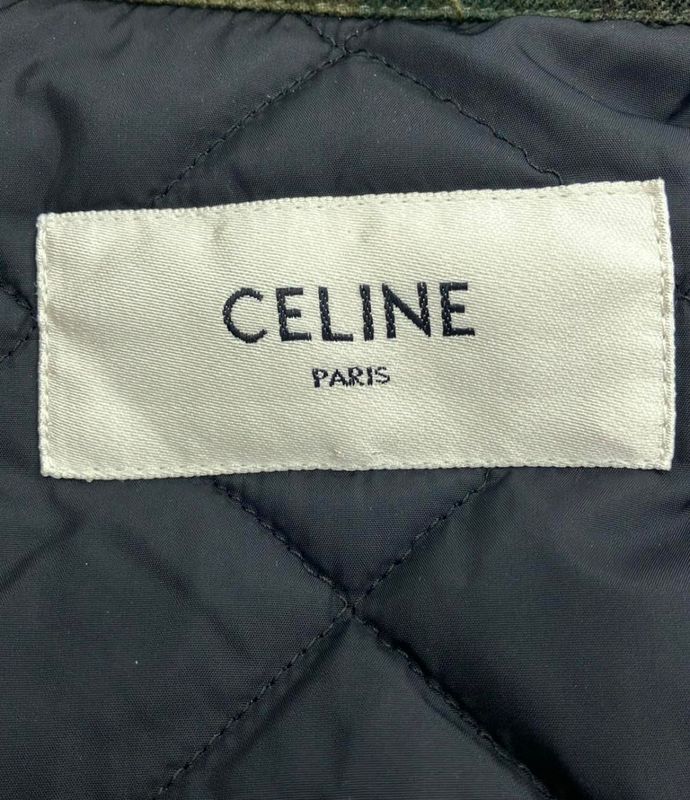 Celine Checked Oversize D Shirt Jacket Quilted Lined 2w655150r Men's Size 34 (S)