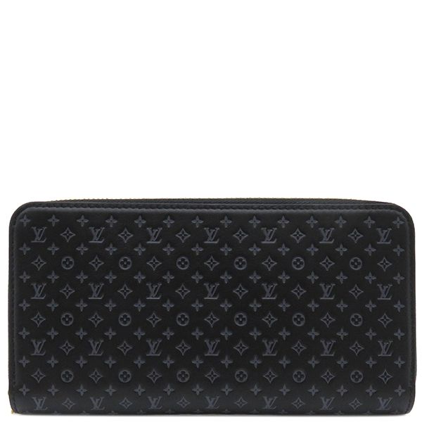 Louis Vuitton Long Wallet Nanogram Zippy Wallet Calf Noir Black Gold Hardware