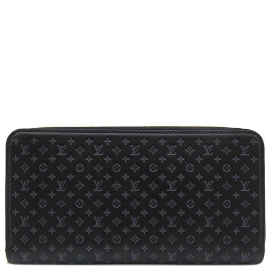 Louis Vuitton Long Wallet Nanogram Zippy Wallet Calf Noir Black Gold Hardware