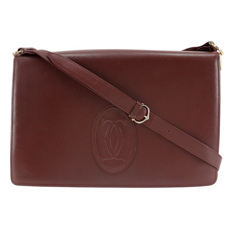 Cartier Must Line Calf Bordeaux Women's Shoulder Bag