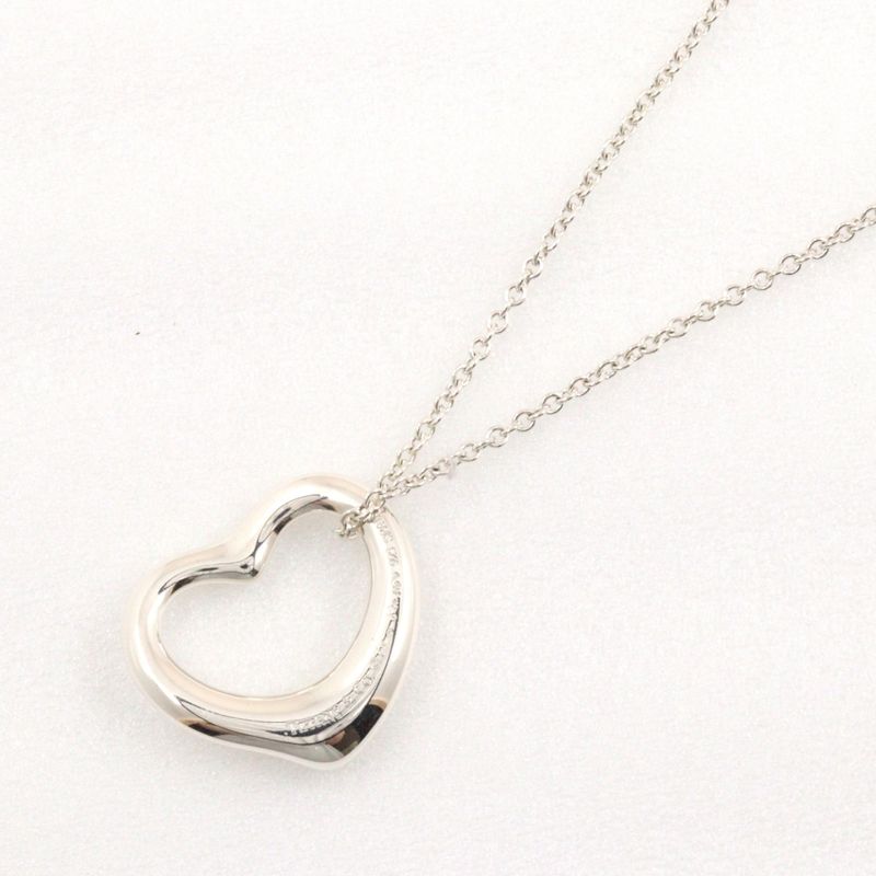 Tiffany & Co Open Heart 22mm (0.87in) Model Silver 925 Ladies 7.1g Necklace