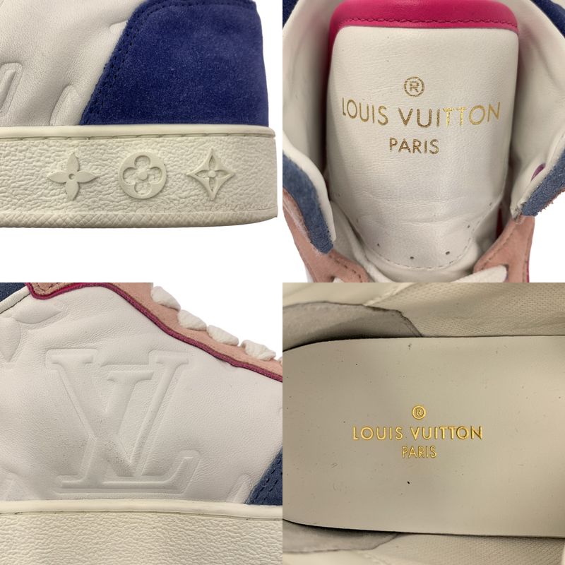 Louis Vuitton Leather Boon Box Line LV Logo High-cut Sneakers - 34 1 2 - White