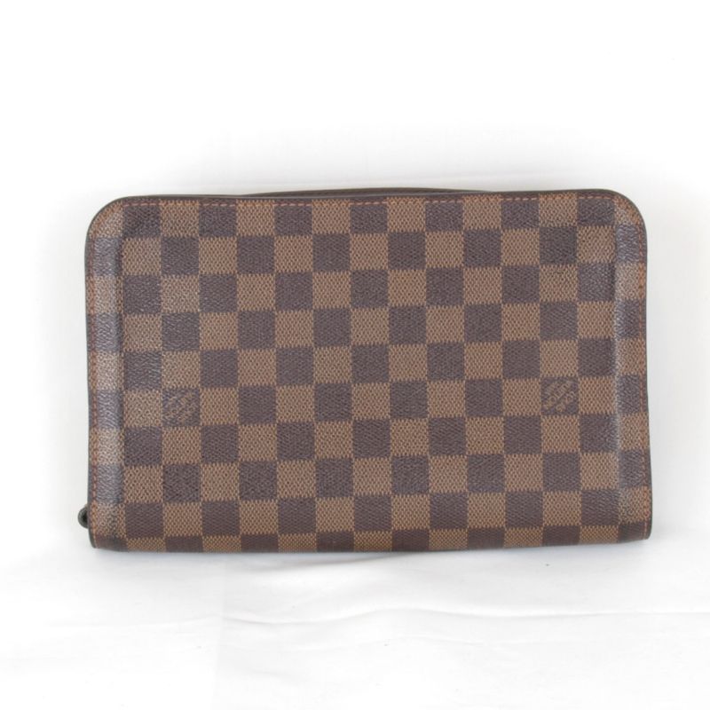 Louis Vuitton Saint Louis N51993 Clutch Bag In Damier Canvas Brown