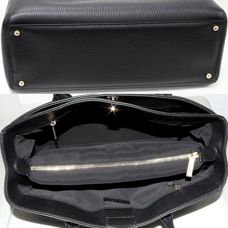 Chanel Tote Shoulder Bag Executive Soft Caviar Skin Black Gold Hardware 2WAY