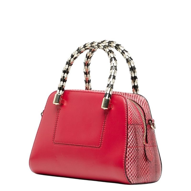 Bulgari Serpenti Scaglie Handbag Shoulder Bag 2WAY Pink Leather Women Bvlgari