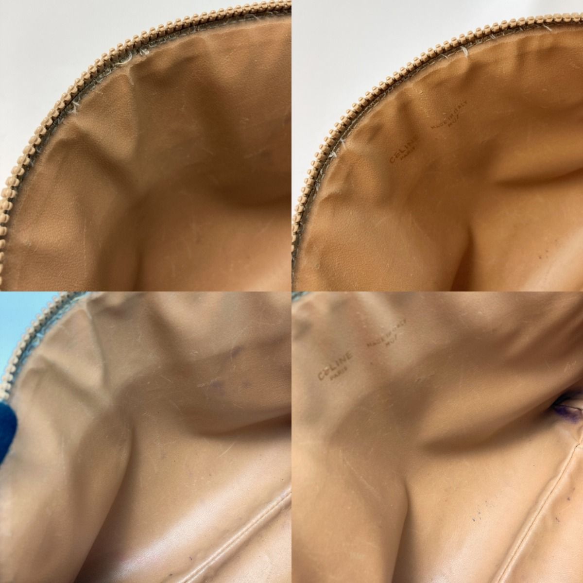 Celine Macadam Pattern Logo Embossed Clutch Bag Brown Second Bag Vintage