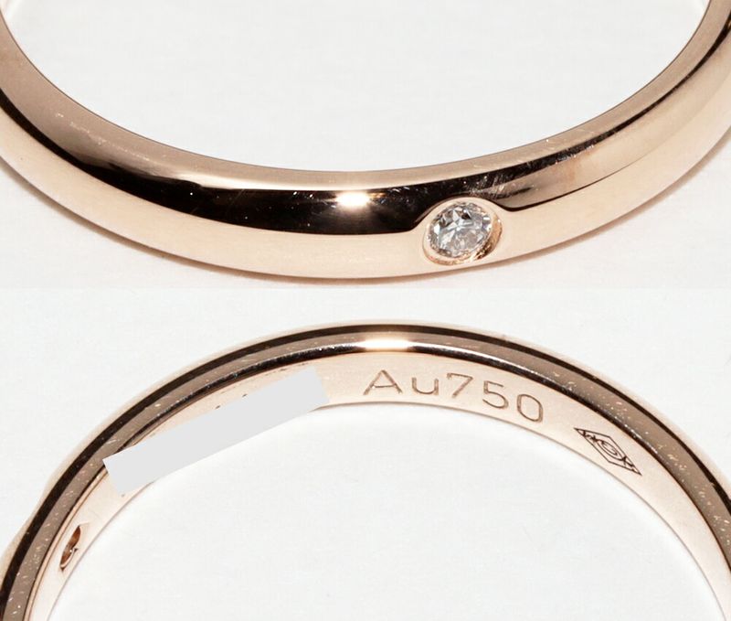 Cartier Ring 18K Pink Gold Diamond 1P (001ct) Classic Wedding Ring 1895 Wedding